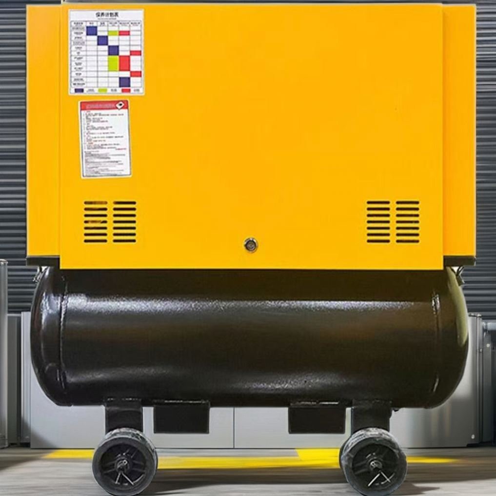Portable 11kw 20hp Electric Silent Oil-Free Screw Air Compressor with Convenient Carrying Lubricated Motor Pump Engine