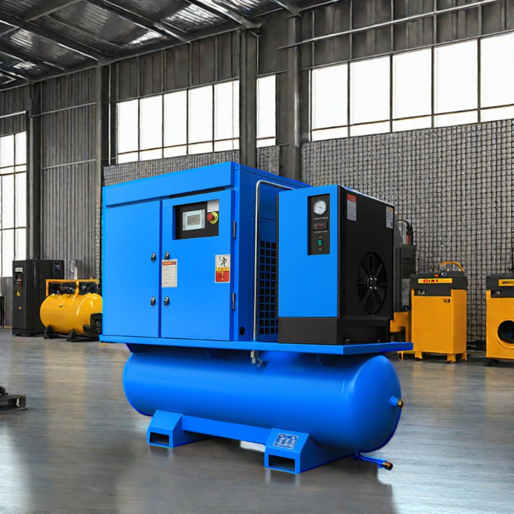 All in One Screw Air Compressor 7.5kw 11kw 15kw 22kw 30hp Working Pressure 8bar 10bar 12 Bar 16bar with tank with Dryer