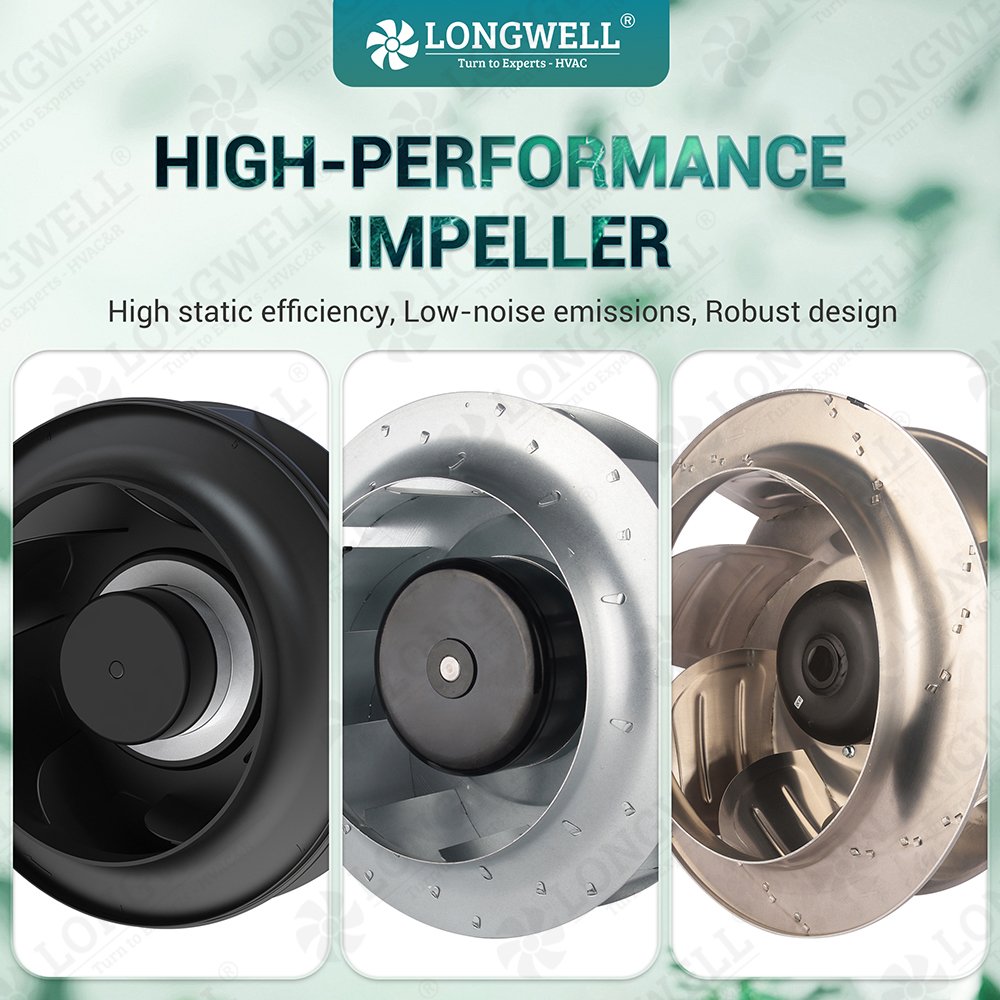 LONGWELL 133mm EC Motor 115V 230V Backward Curved Centrifugal Industrial Extractor Fan Blower Fan