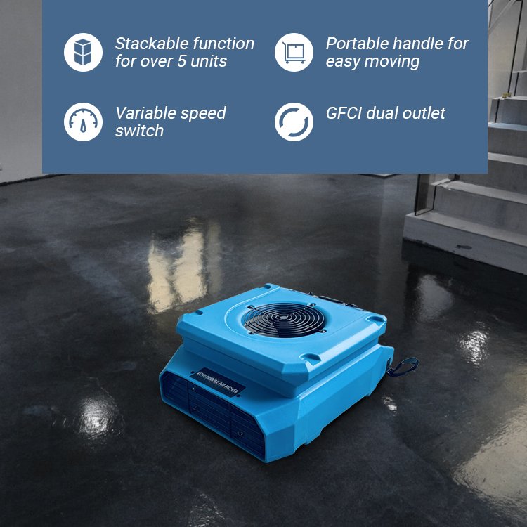 Best Restoration Commercial Compact 1000CFM Low Profile Air Mover Fan Blower Air Mover