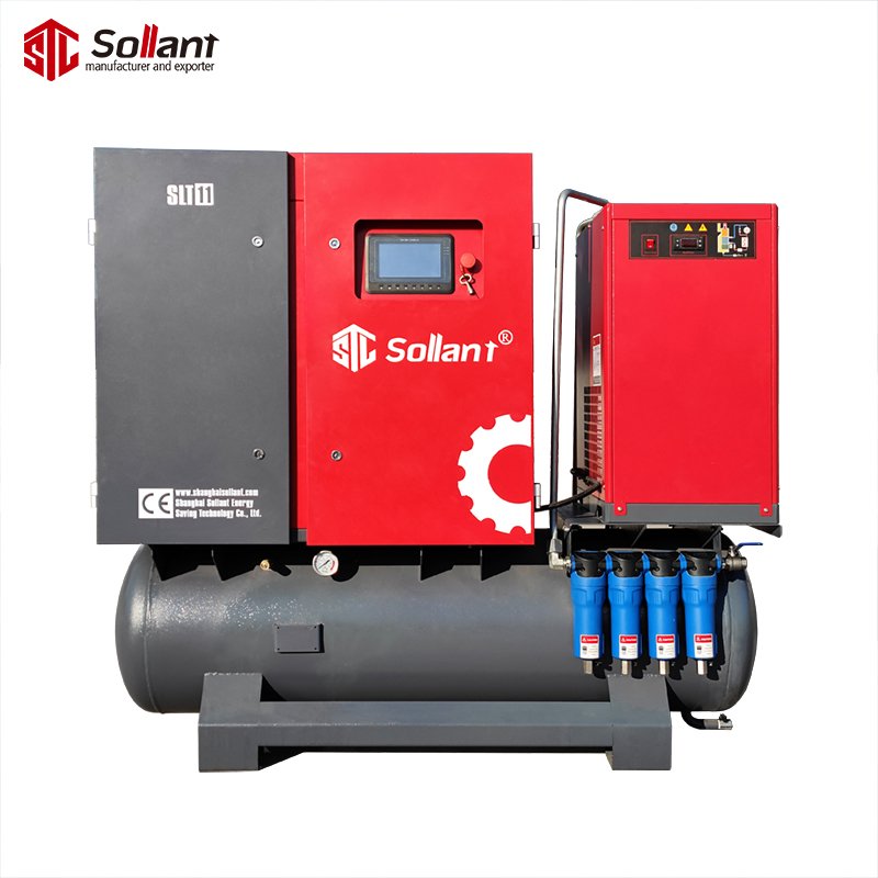 Sollant 7.5KW 11KW 15KW 22KW Rotary Screw air Compressor 4-in-1portable air Compressor for Laser Cutting Machine