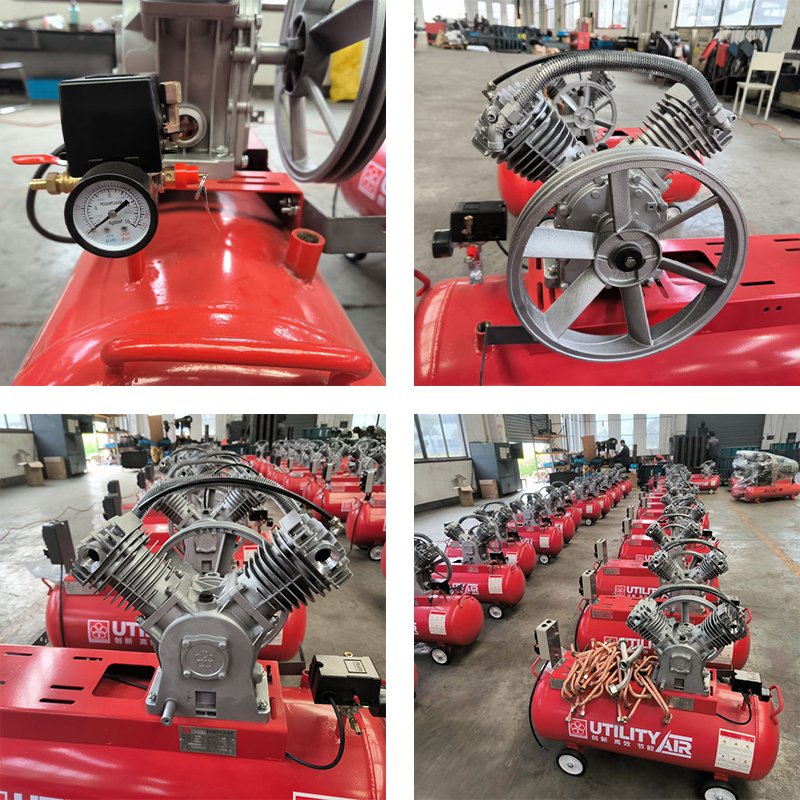 Reciprocating Air Compressor Hongwuhuan LV4008A Low Noise 0.36m3/min Air-compressor 3 Cylinder 3KW 8bar Piston Air Compressors