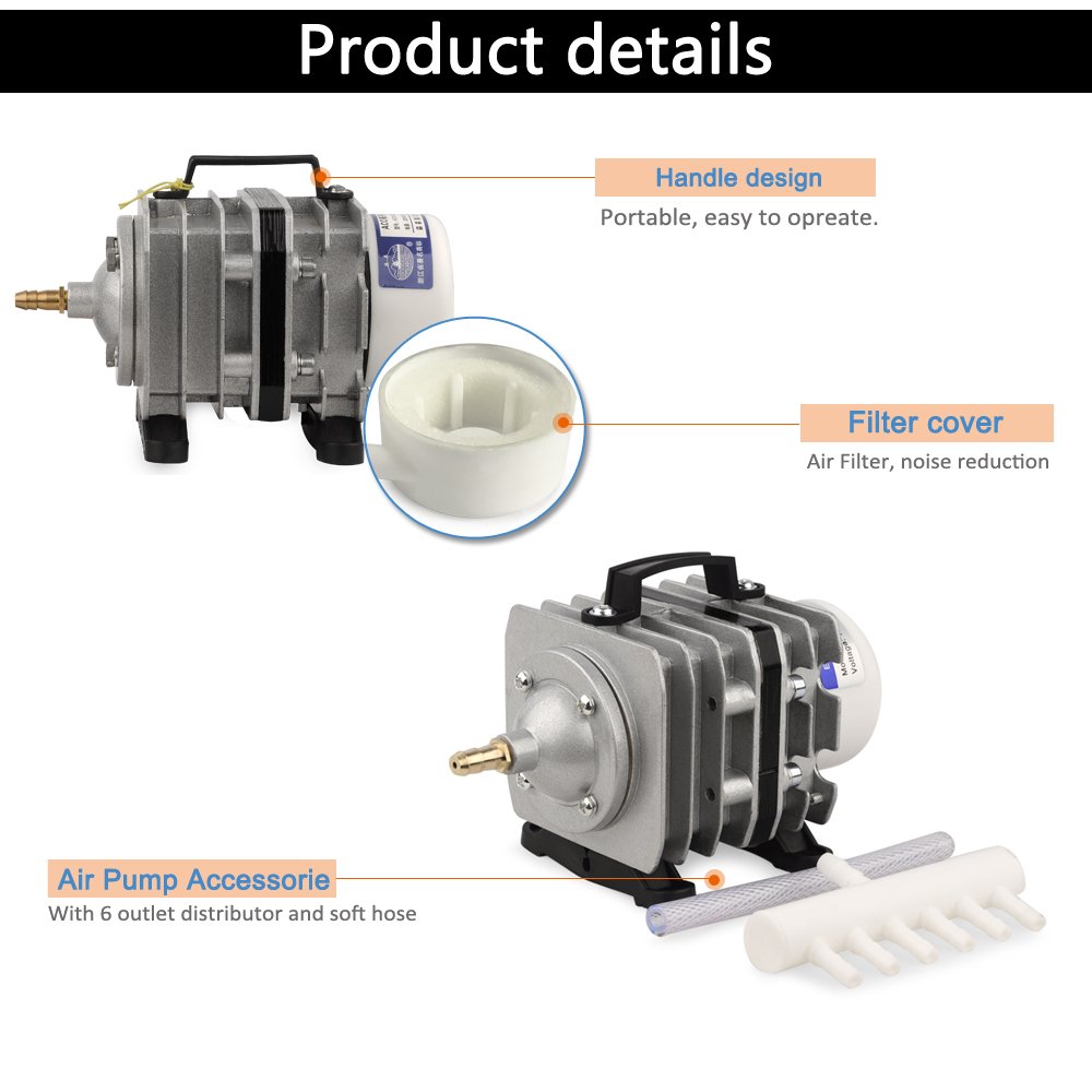 SUNSUN Large Gas Output Aquarium Pond Air Pump Hydroponic Aquaponics Air Compressor