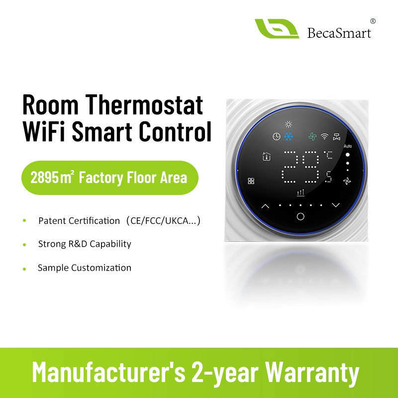Beca BAC-6001 Smart Programmable Digital Thermostat round Nest HVAC RF for School & Indoor Villa Living Room Use