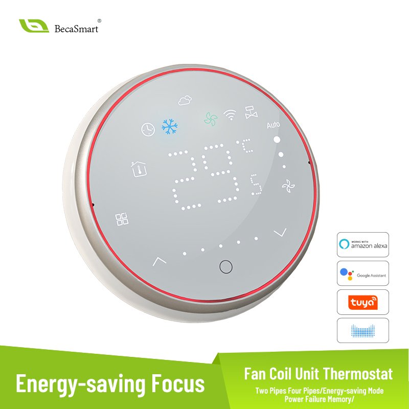 Beca BAC-6001 Smart Programmable Digital Thermostat round Nest HVAC RF for School & Indoor Villa Living Room Use