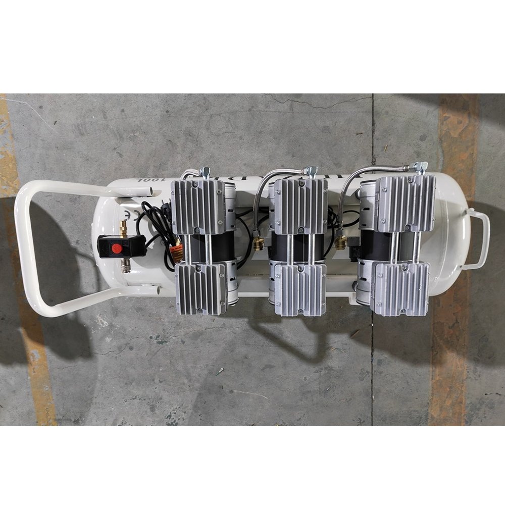 Oil-Free Air Compressor Cosmetic Chemical Food Dental Oil Free Air Compressor 2.2Hp Power Industrial Air Compressor