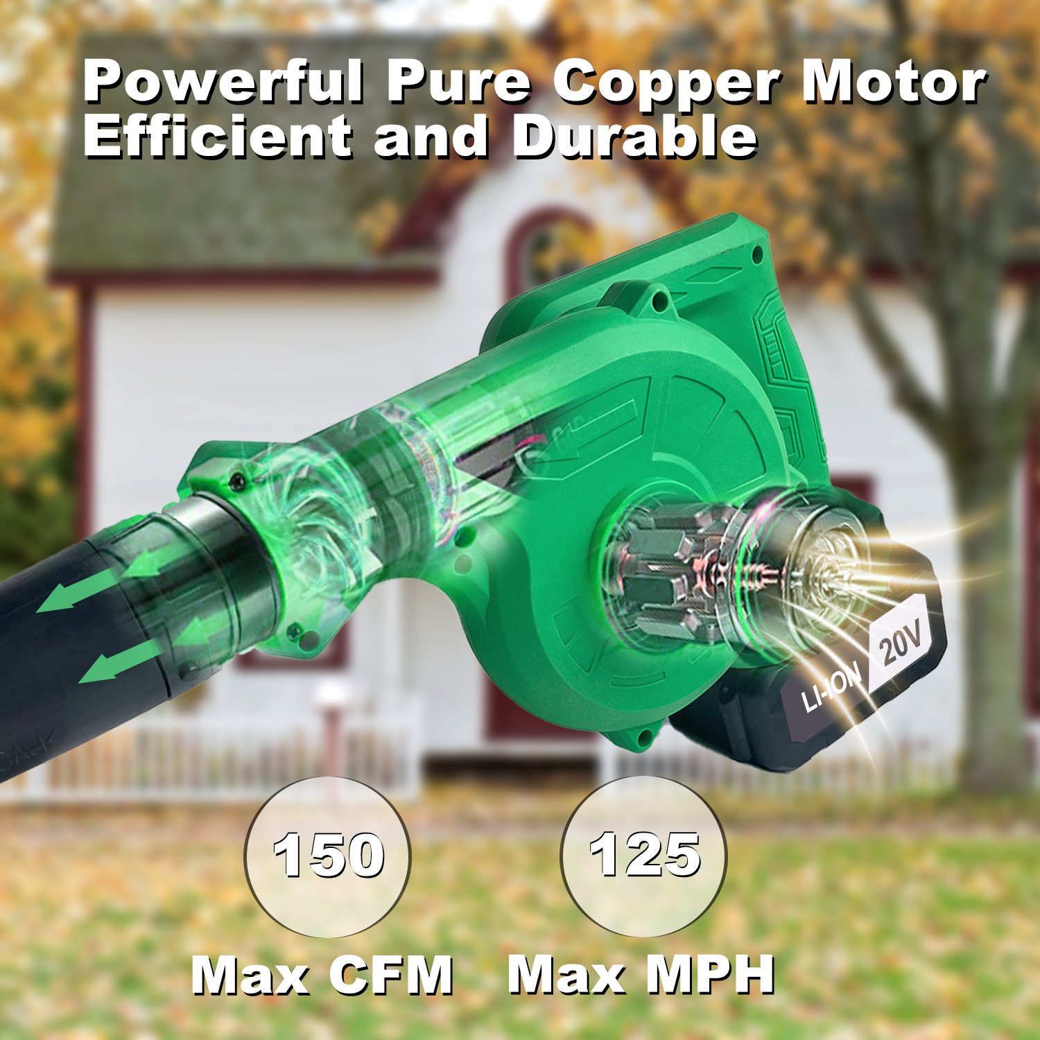 2022 Innovative Cordless Air Blower with 2 Batteries High Pressure Electric Lawn & Garden Power Tools Snow Blower Application