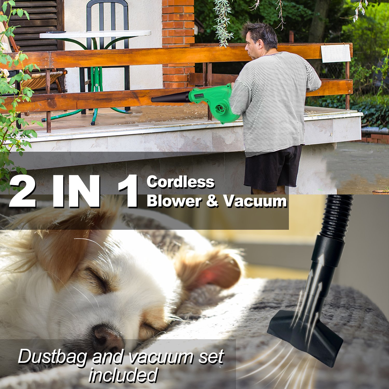 2022 Innovative Cordless Air Blower with 2 Batteries High Pressure Electric Lawn & Garden Power Tools Snow Blower Application
