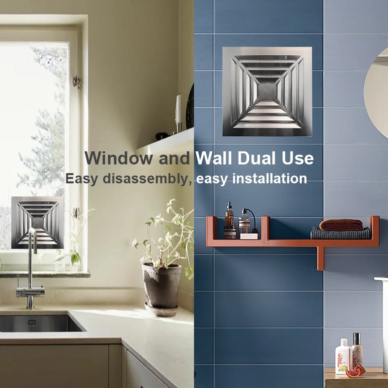 Wall Mounting Shutter Ventilation Air Extractor Fan Customized Logo Window Mount Exhaust Fan