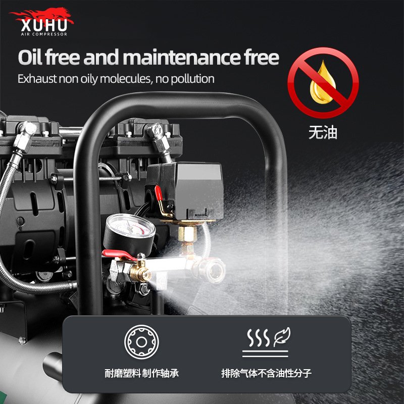 Custom High Pressure 10 Bar 1.5KW Portable Air Compressor for Painting Piston Type 220V Oil-Free Lubrication Air Engine Motor