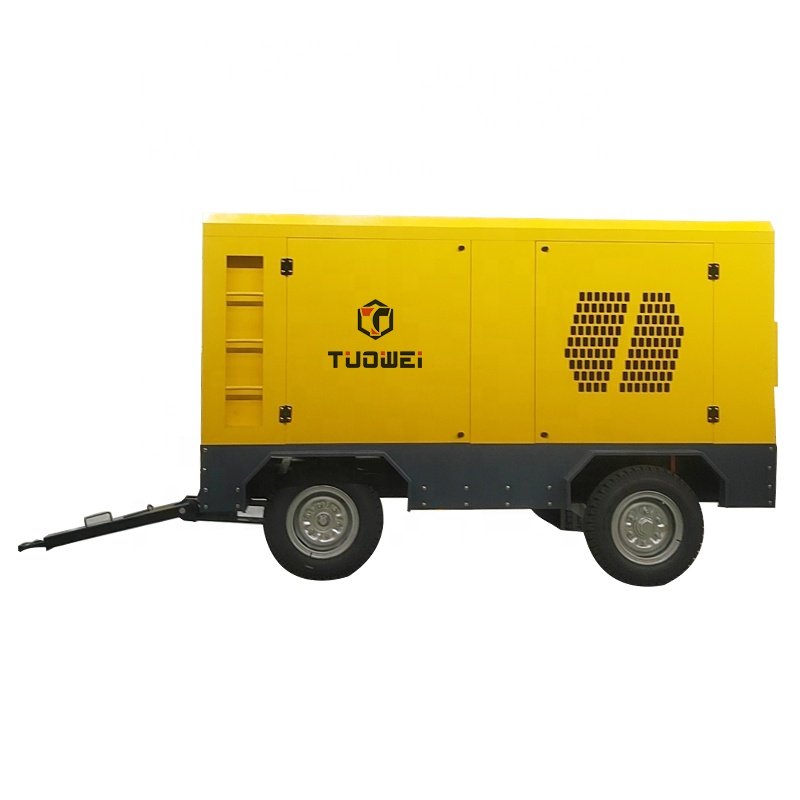 424 CFM 12 Bar 118kW Diesel Engine Driven Mobile Trailer Screw Air Compressor for Sandblasting