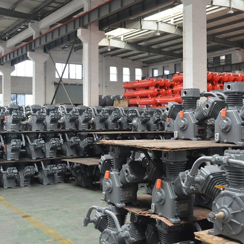 3 Cylinders Portable Piston Compressor Hw10007 Hongwuhuan Electric Engine Power Belt Driven Air Compressor