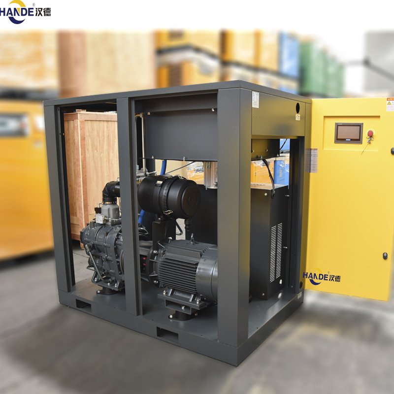 HANDE 37kw Two Stage PM Air Compressor 8Bar 10Bar Air Cooling 380V 220V 460V Variable Frequency Dual Stage Screw Air Compressor