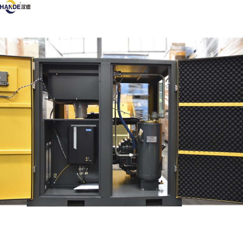 HANDE 37kw Two Stage PM Air Compressor 8Bar 10Bar Air Cooling 380V 220V 460V Variable Frequency Dual Stage Screw Air Compressor