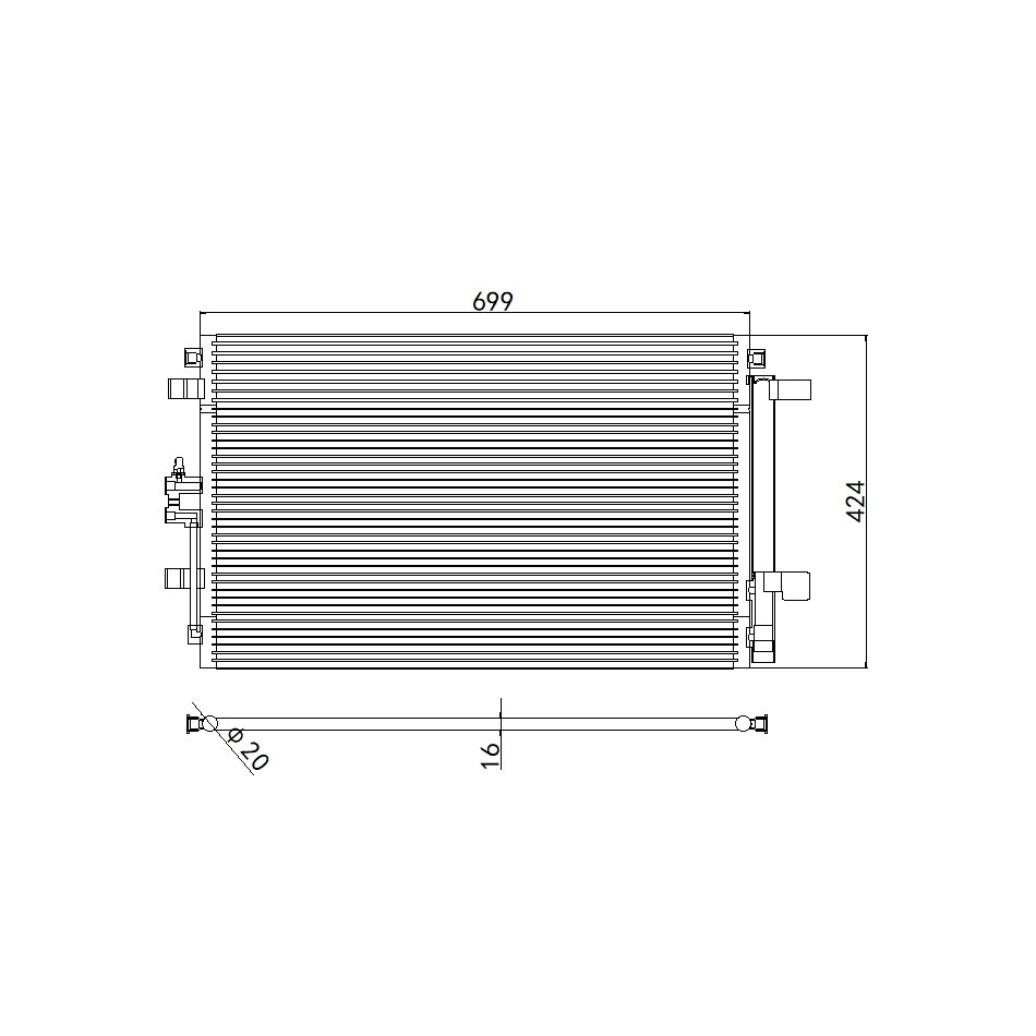 Aftermarket Car Auto Air Conditioning System Auto AC Condenser for SCANIA NOVEMBRO DE OEM 2715918