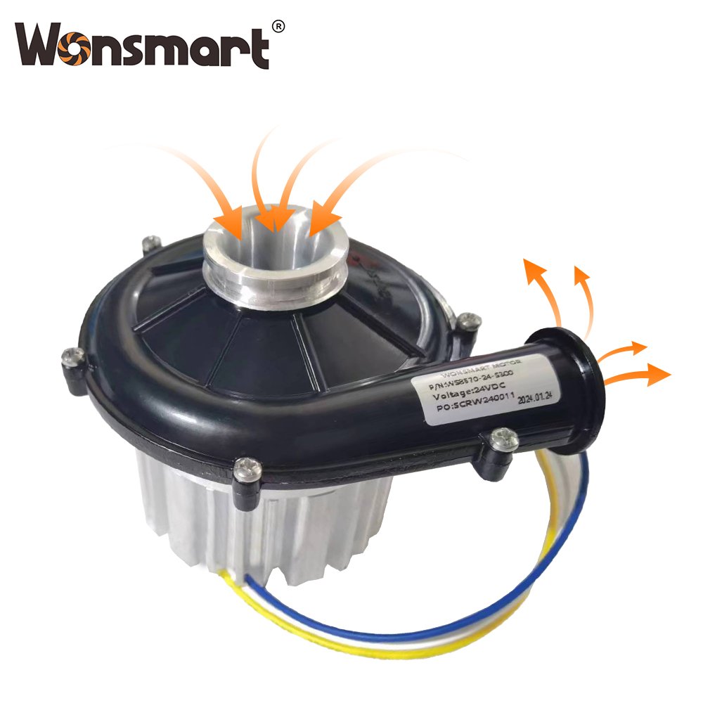 24V DC Waterproof Electric Mini Turbo Air Blower Fan Centrifugal Brushless Fuel Cell Blower With Driver