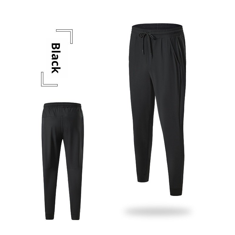 Men's Ice Silk Trousers Plus Size Quick-drying Pants Thin air Conditioning Pants Summer Running Training Skinny Sports Pants