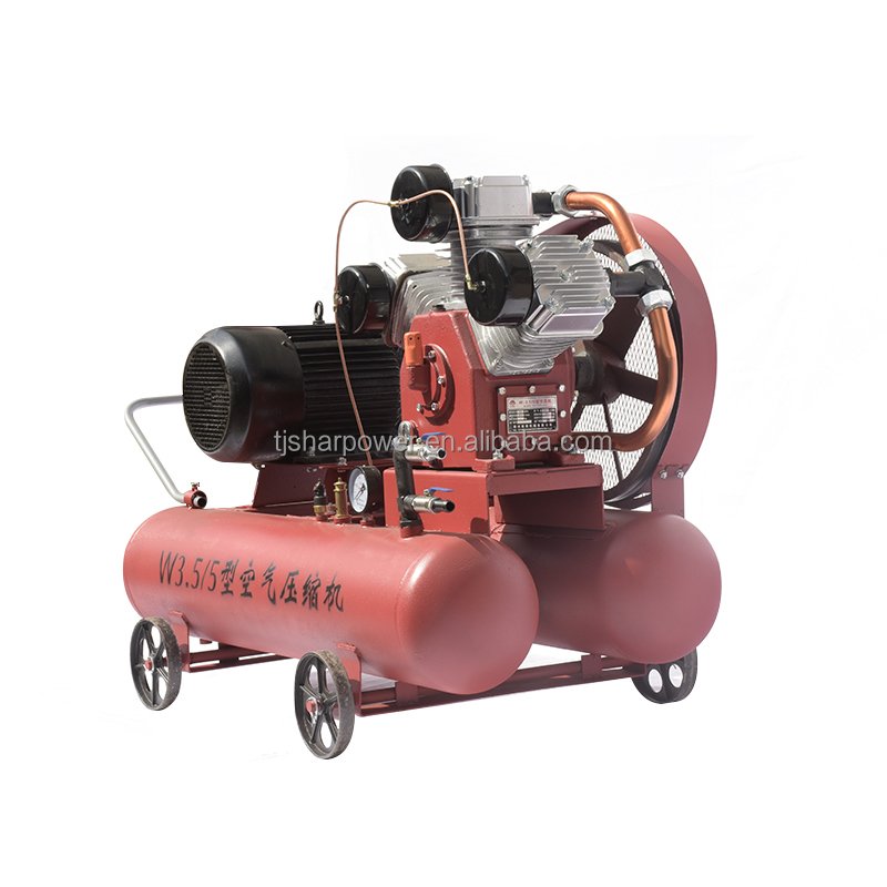 SHARPOWER W-3.5/5 Portable Mining Piston air Compressor with 18.5kw Electric Motor Driven