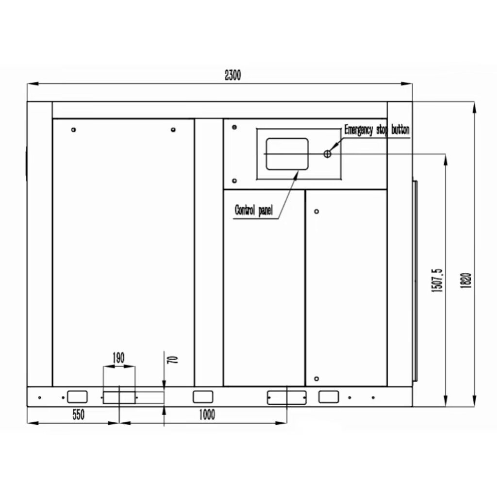 High Quality UNITED 1.25Mpa 75KW 380V 50Hz Two-stage Air Cooled 12m³/min Fix Speed Screw Air Compressor