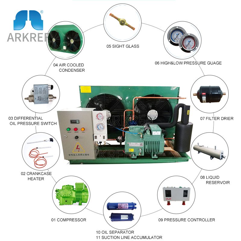 ARKREF HVAC Refrigeration Bitzer Compressor Condensing Unit Air Cooled Condensing Unit