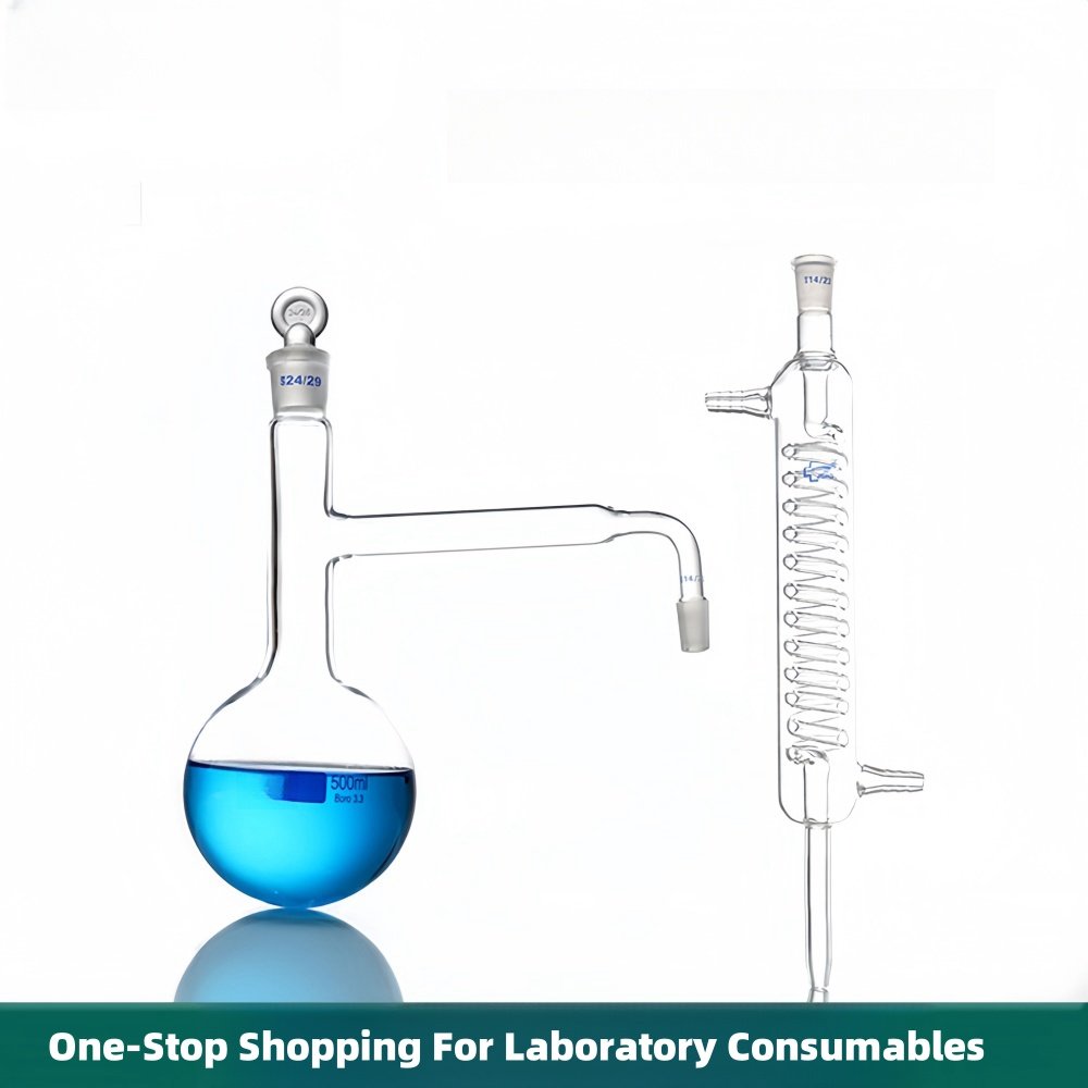 LAB Borosilicate 3.3 Laboratory Glassware Distilling Apparatus With Distiller Condenser Distiller Set