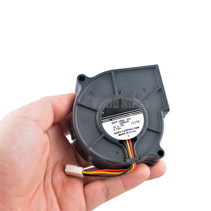 D07F-12BG 7.5cm 75mm Blower Fan 75x75x30mm DC12V 0.10A 3pin Ball Bearing Centrifugal Fan Cooling Fan for Printer Humidifier