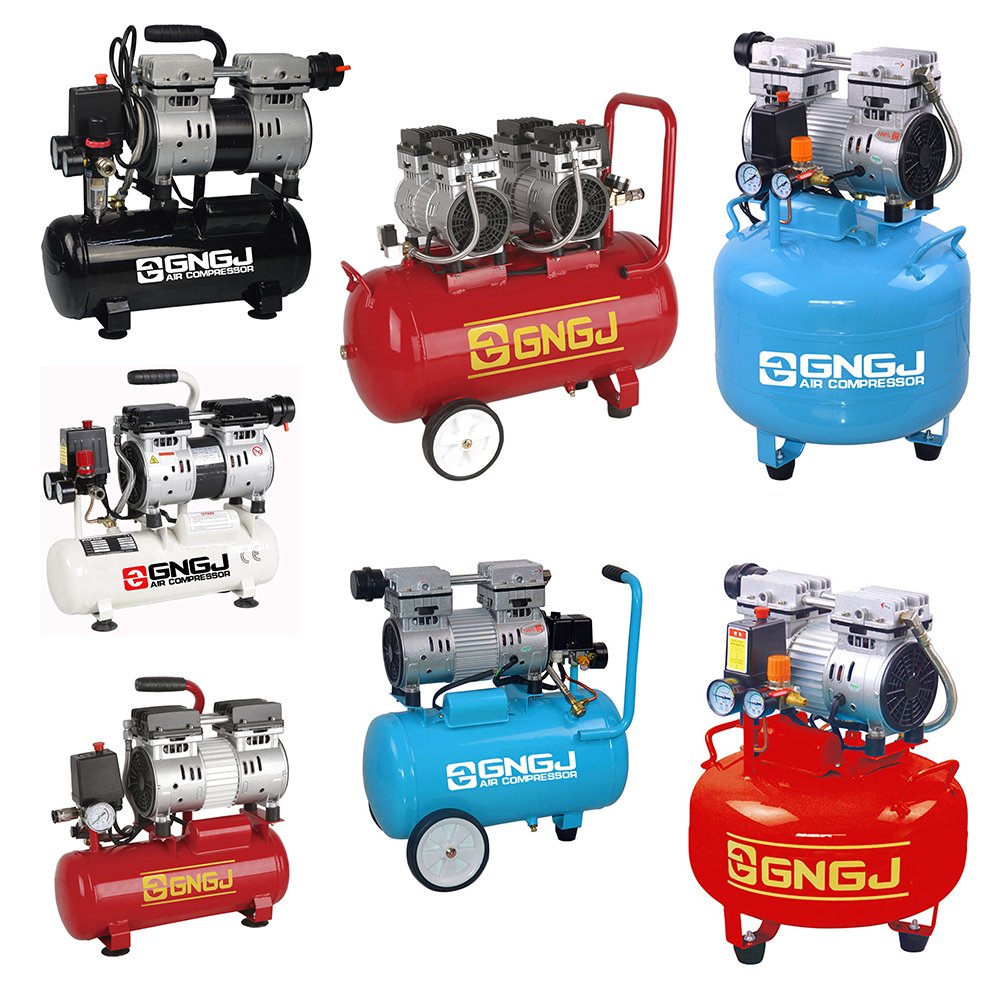 750W 2 Pole 24L Silent Pneumatic Piston Paint Oil Free air Compressor