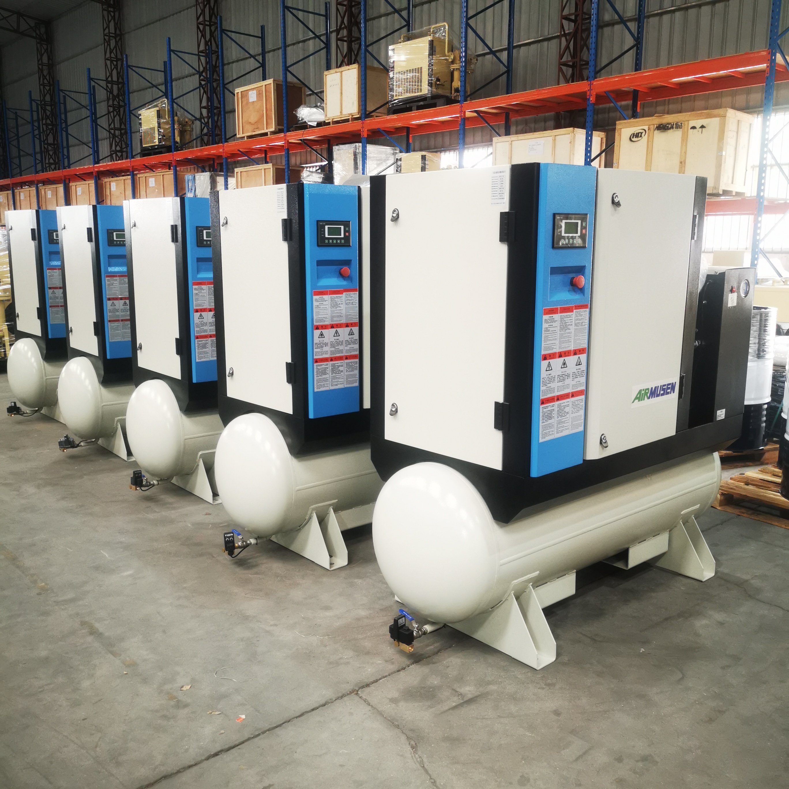 6 / 8 /10 /13 /16 Bar 7.5 /11 / 15 / 22 / 37 kw All in One Industrial Use Screw Air Compressor With tank and Dryer and Filters