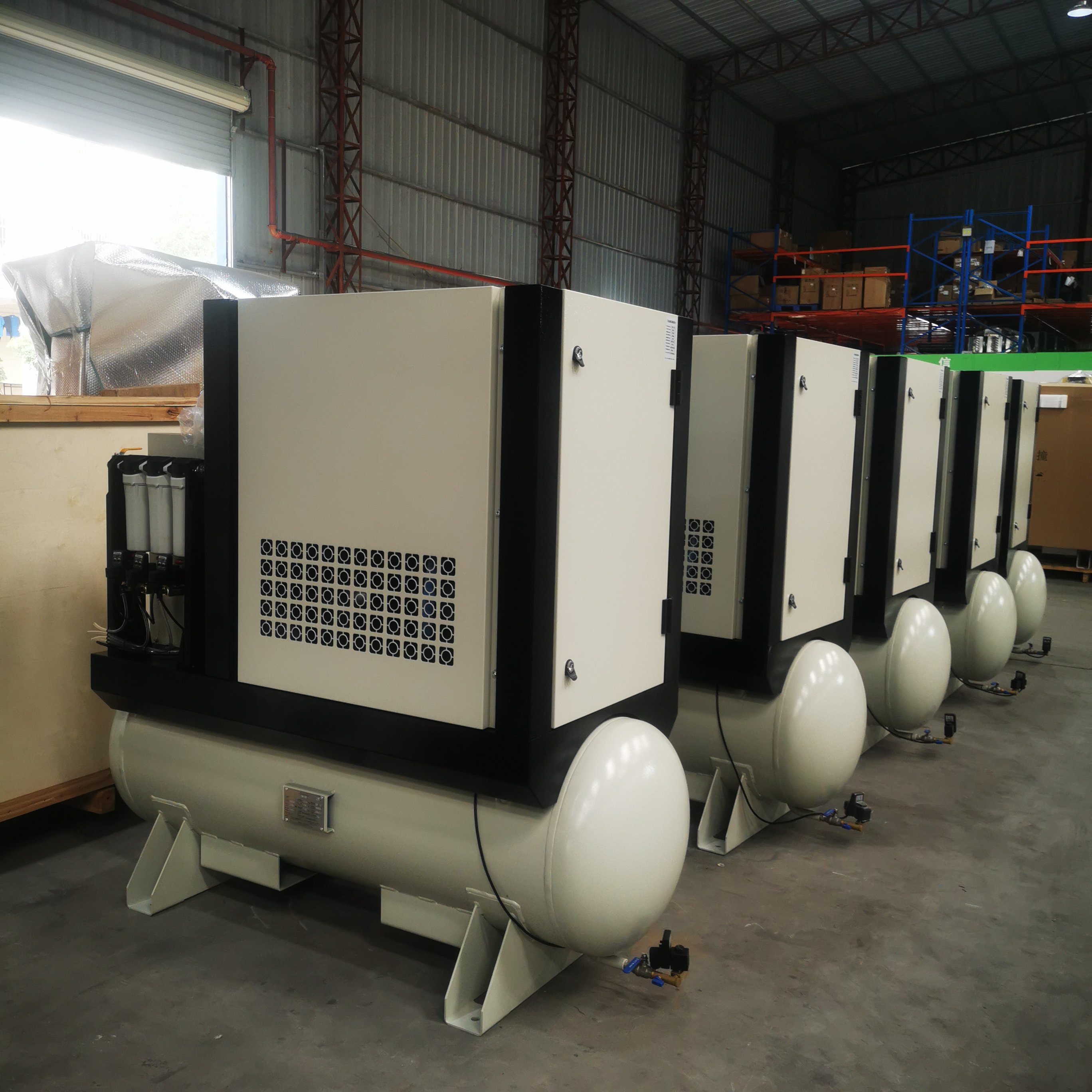 6 / 8 /10 /13 /16 Bar 7.5 /11 / 15 / 22 / 37 kw All in One Industrial Use Screw Air Compressor With tank and Dryer and Filters