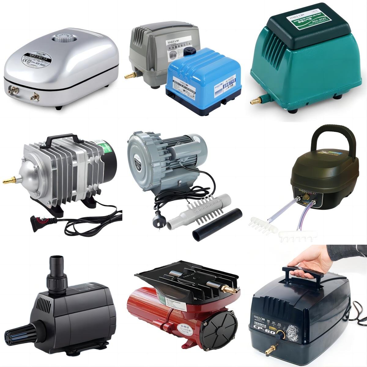 Hailea ACO-318 ACO-500 Electromagnetic Compressor Industrial Aquarium Fish Tank Air Blower Pond Pump