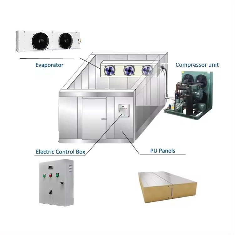Industrial Walk in Freezer Cooler Cold Room Storage Refrigerator Equipment Condensing Unit Mobile Cold Room for Freezer