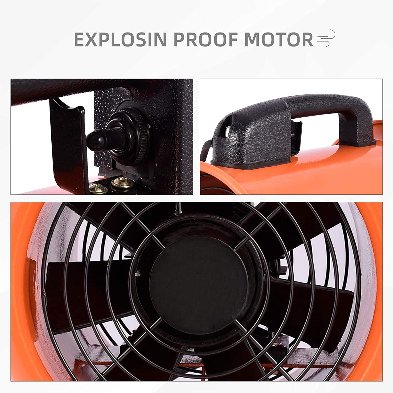 Factory Directly 14inch 350mm Portable Ventilation Axial Air Blower Industrial Extrator Fans Metal for Warehouse Workshop