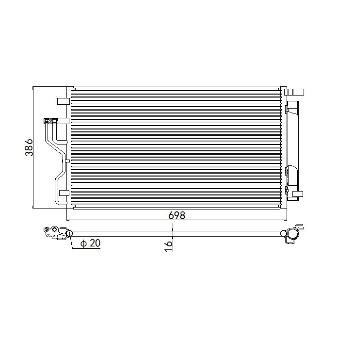 Aftermarket Car Auto Air Conditioning System Auto AC Condenser for HYUNDAI TUCSON HYUNDAI IX35 KIA SPORTAGE OEM 976062S500