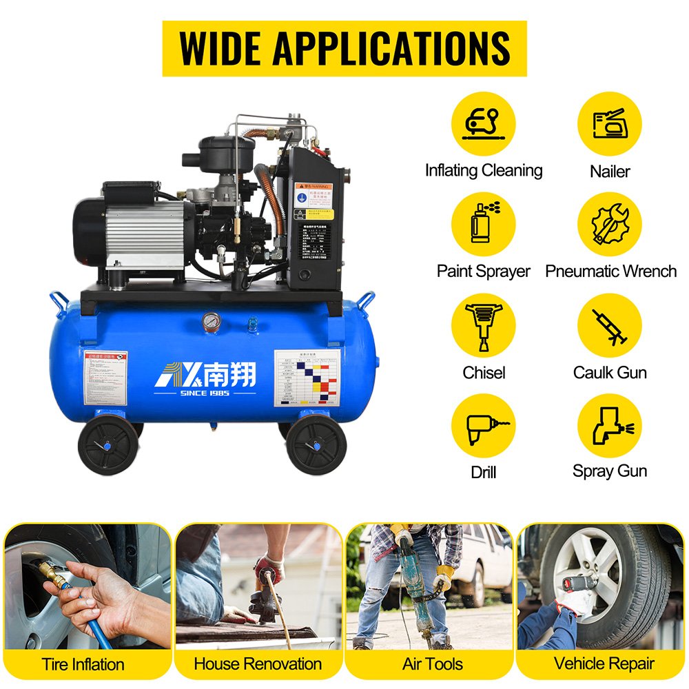Portable Air Compressor 2.2kw with 90L Tank Pancake Compressor 116 PSI Ultra Quiet Compressor for Spraying