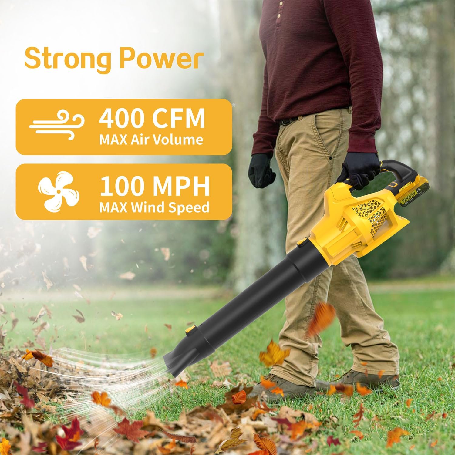 40v Cordless Leaf Blower Battery Cordless Garden Blower Leaf Blower Fan on Sale for Patio Cleaning Lawn Care