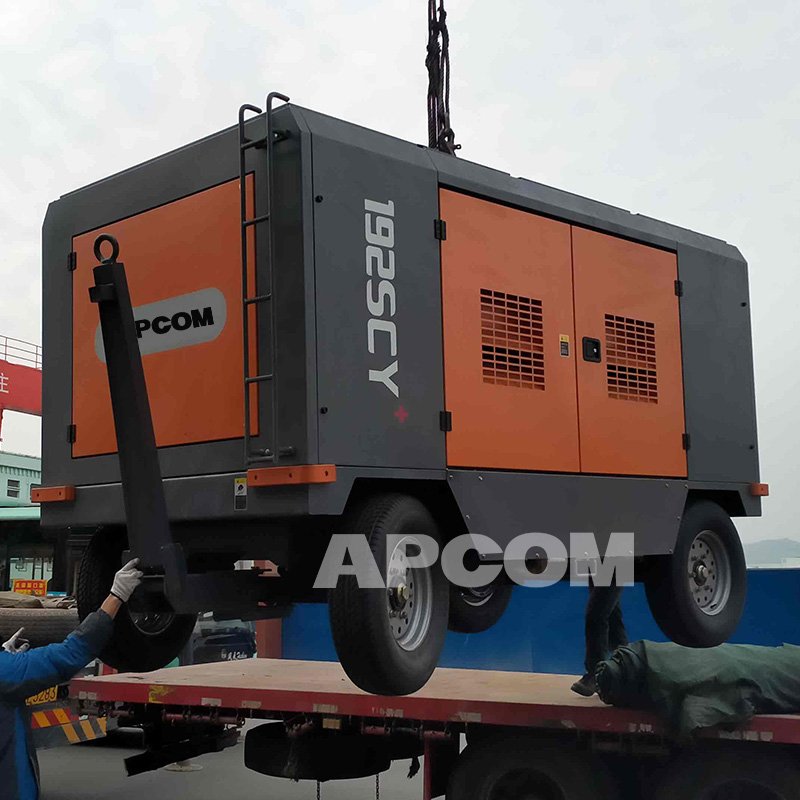 Cummins Diesel Engine Screw Air Compressor APCOM 192SCY 17bar 750 Cfm 17 Bar 19m3 700CFM High Pressure Compressor 1000cfm 25bar