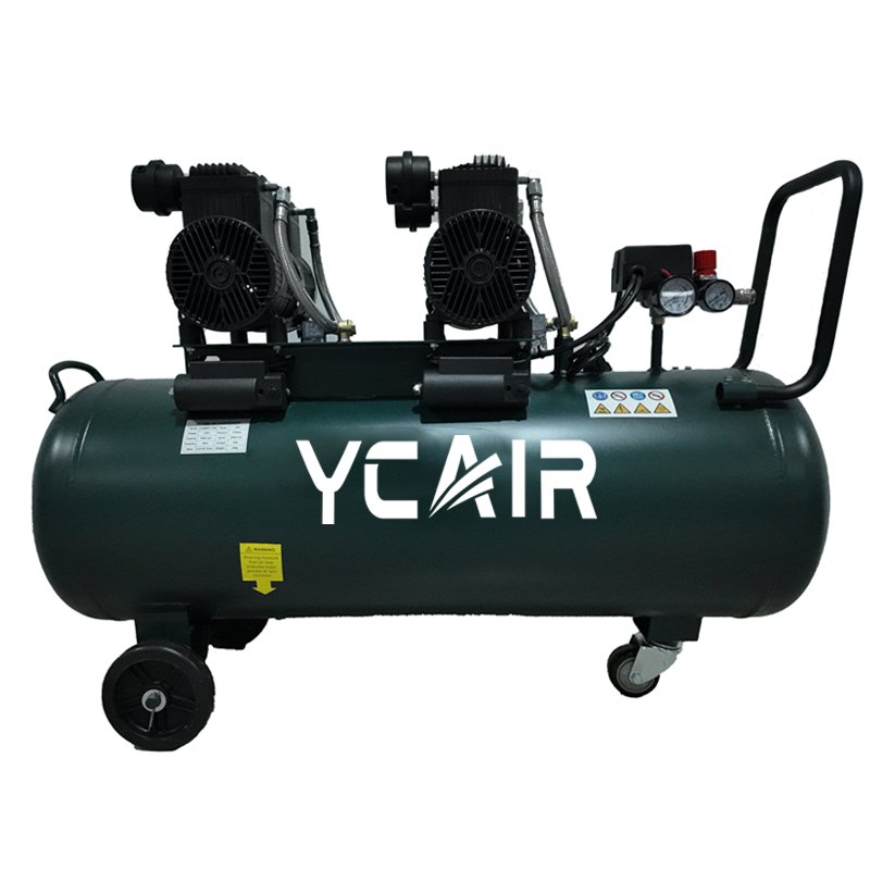 U1500*2 100Liter Two Stage Two Head Motor Portable Oil Free air Compressor
