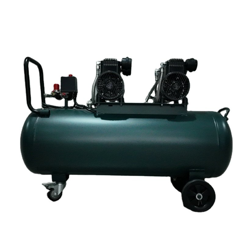 U1500*2 100Liter Two Stage Two Head Motor Portable Oil Free air Compressor