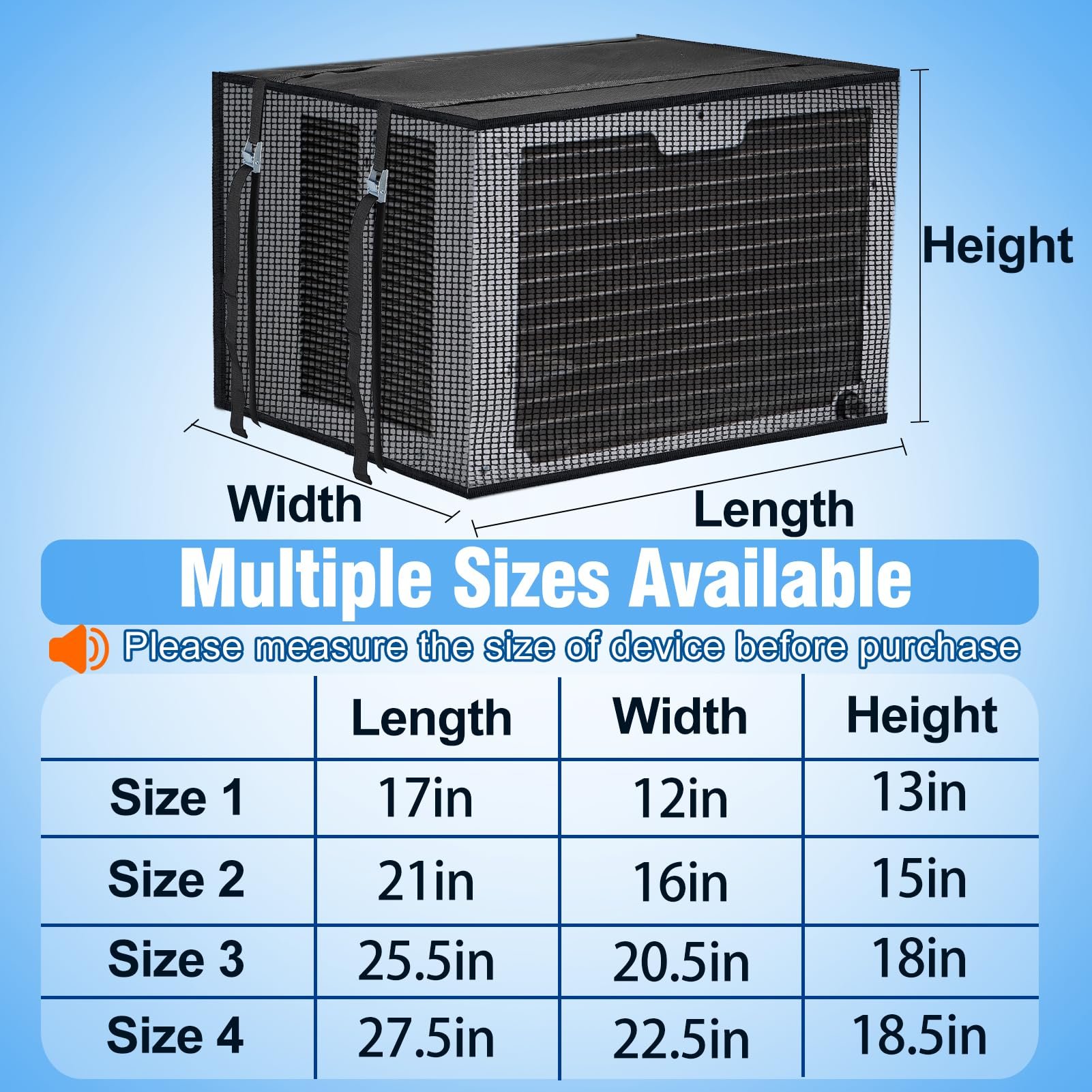 Anti-Leaf & Easy Air Flow Mesh AC Protection Cover Window Outdoor Air Conditioner Cover Outside