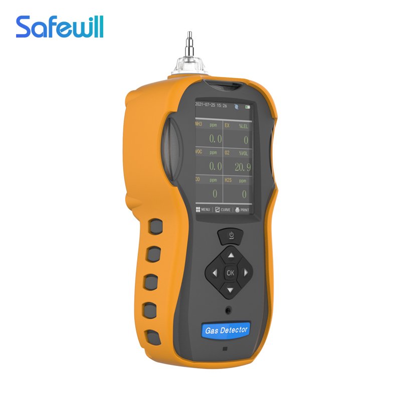 Portable Industry CL2 0-50 /NH3/NO2/SO2/O3/H2S/VOC PPM Gas Detector Alarm USB Charge Attached Mini Bluetooth Printer