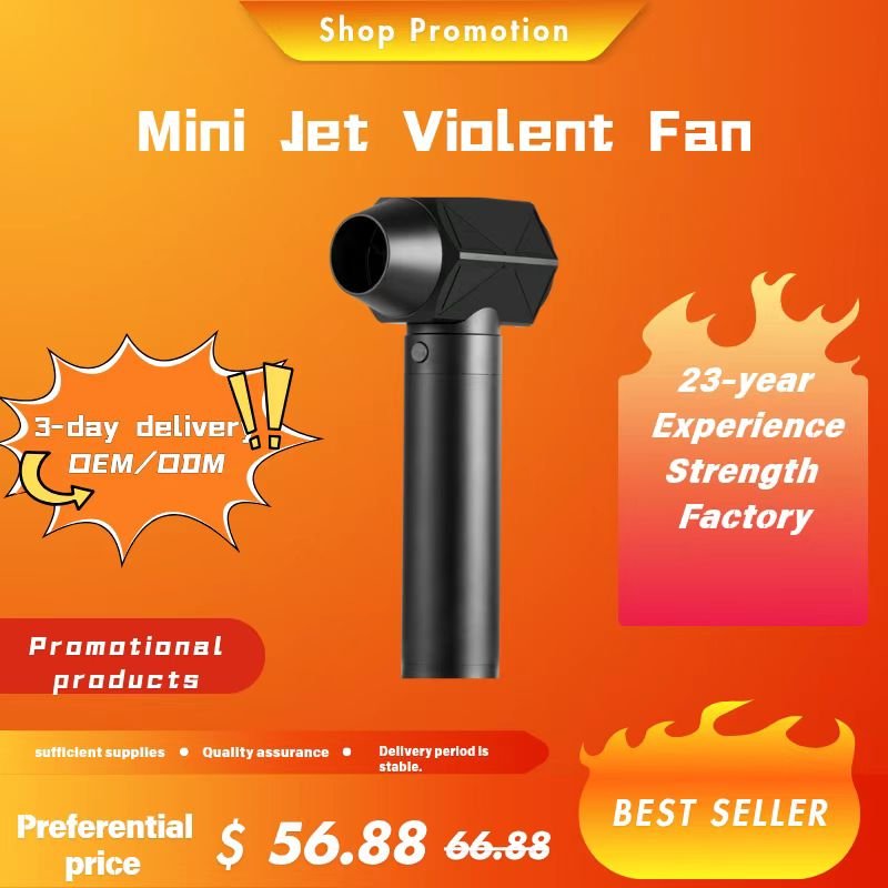 2025 TIKTOK Portable DIY Mini Turbo Jet Fan 21V Industrial Electric Air Blower Car Drying Hot Handheld Lithium Battery Blower