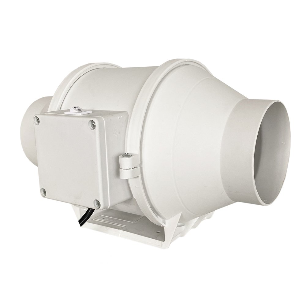 2025 Hot Selling Low Noise 4''5''6''8'' Plastic TT Duct Fan 2 Speed Levels Controllable Exhaust Fan for Ventilation
