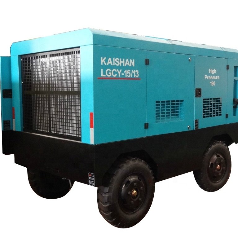 Portable diesel 360 Cfm Screw air Compressor for Borehole Drilling