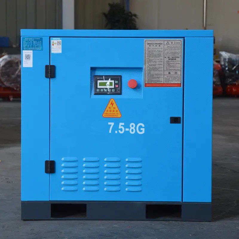 Oil-less Industrial Direct Drive air Compressor 7.5kw Screw air Compressor