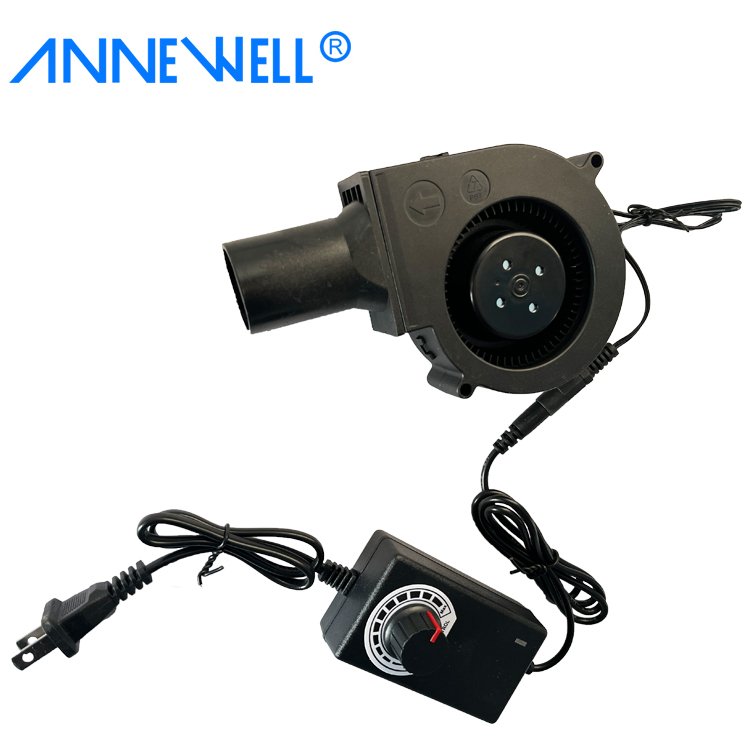 OEM 97mm DC 12V 24V 36V High Speed Centrifugal Air Blower Fan With AC Plug 3 Speeds Controller 9733 Heater BBQ Small Blower Fan