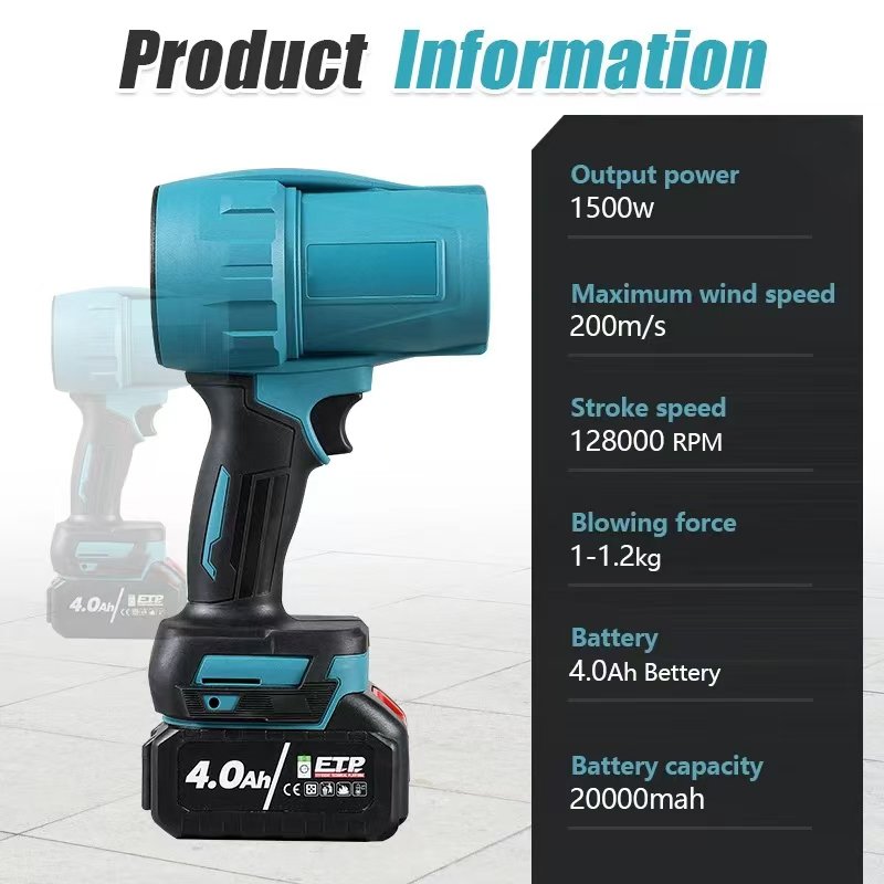 200M/S Brushless Turbo Electric Blower Turbo Jet Fan Violent Blower Car Dryer Handheld Leaf Snow Dust Blowing Tools