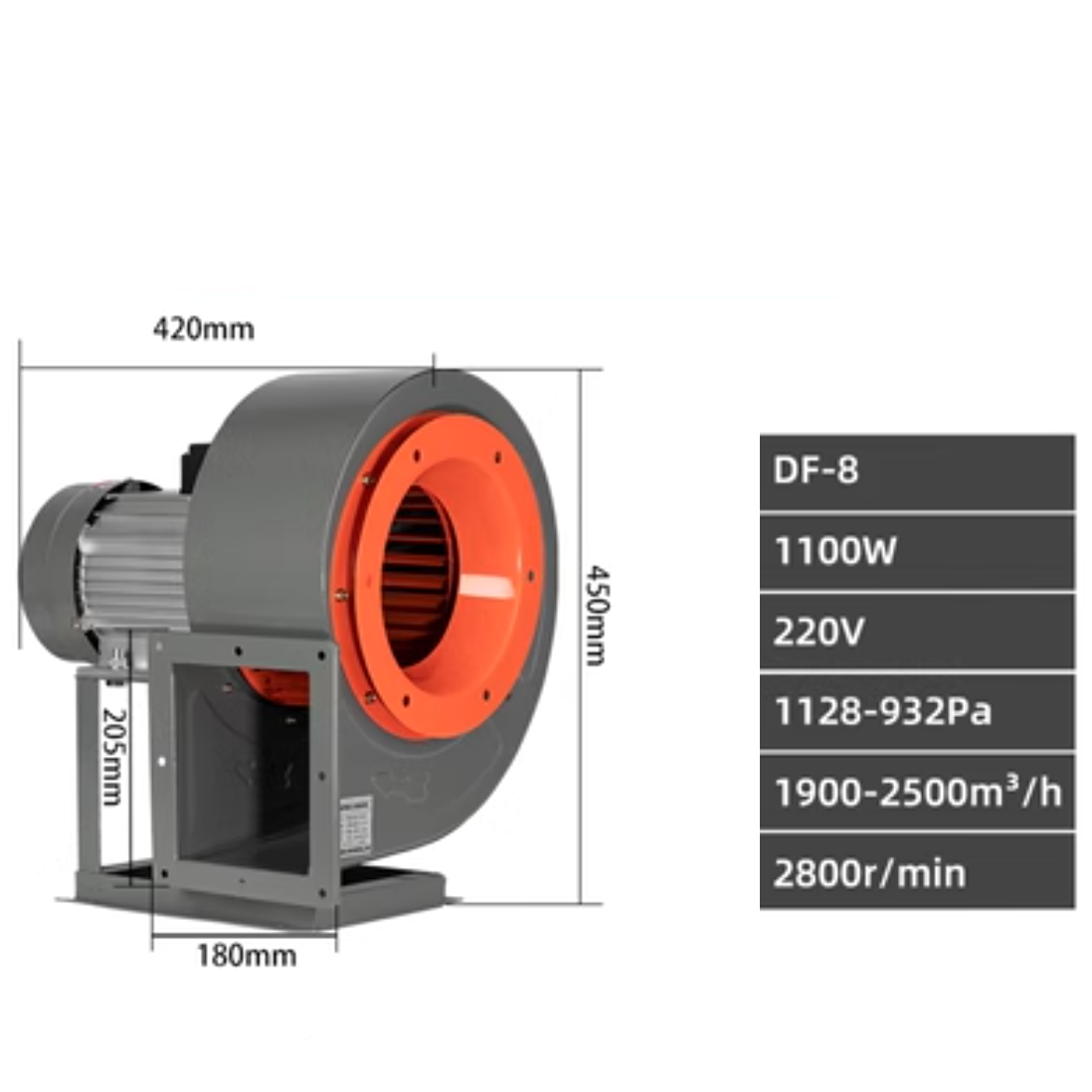 220V Workshop Factory Powerful High Temperature Resistant Cheap Induced Draft Fan Centrifugal Industrial Blower Suction Fan