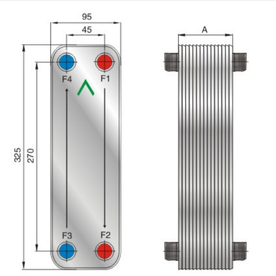 Brazed Plate Heat Exchanger for Liquid to Gas for Hvac Heating & Cooling FHC039FS