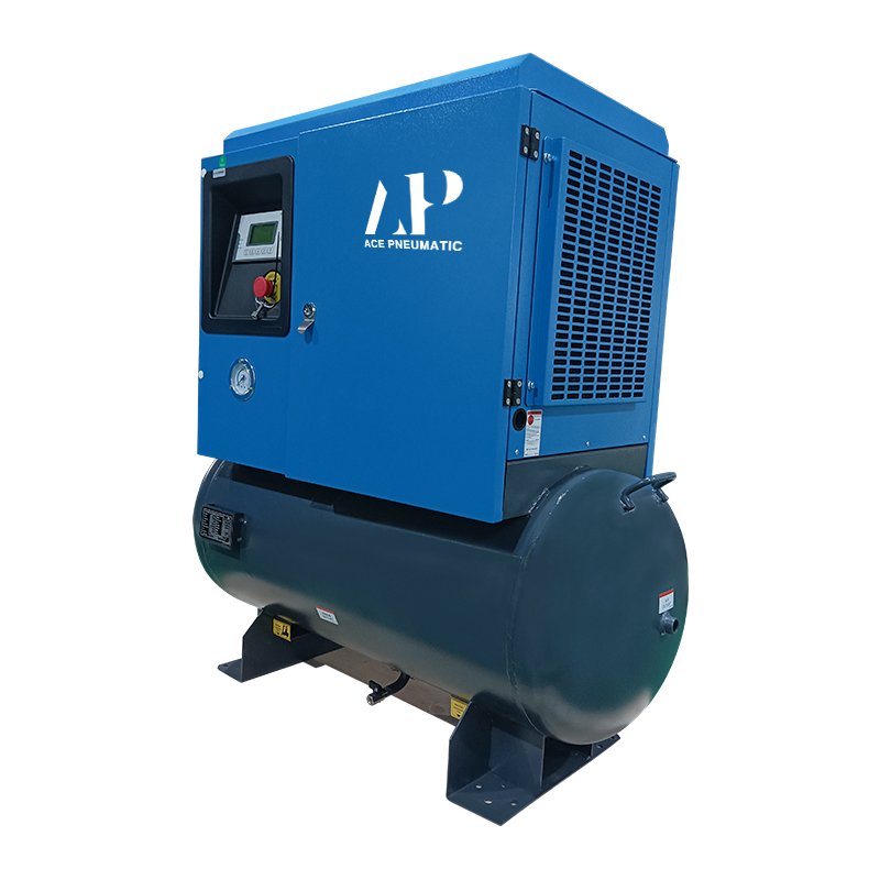 Aceair C10E 7.5kw 10hp 220/380V Single Phase Industrial PM VSD Portable Screw Air Compressor with Air Tank