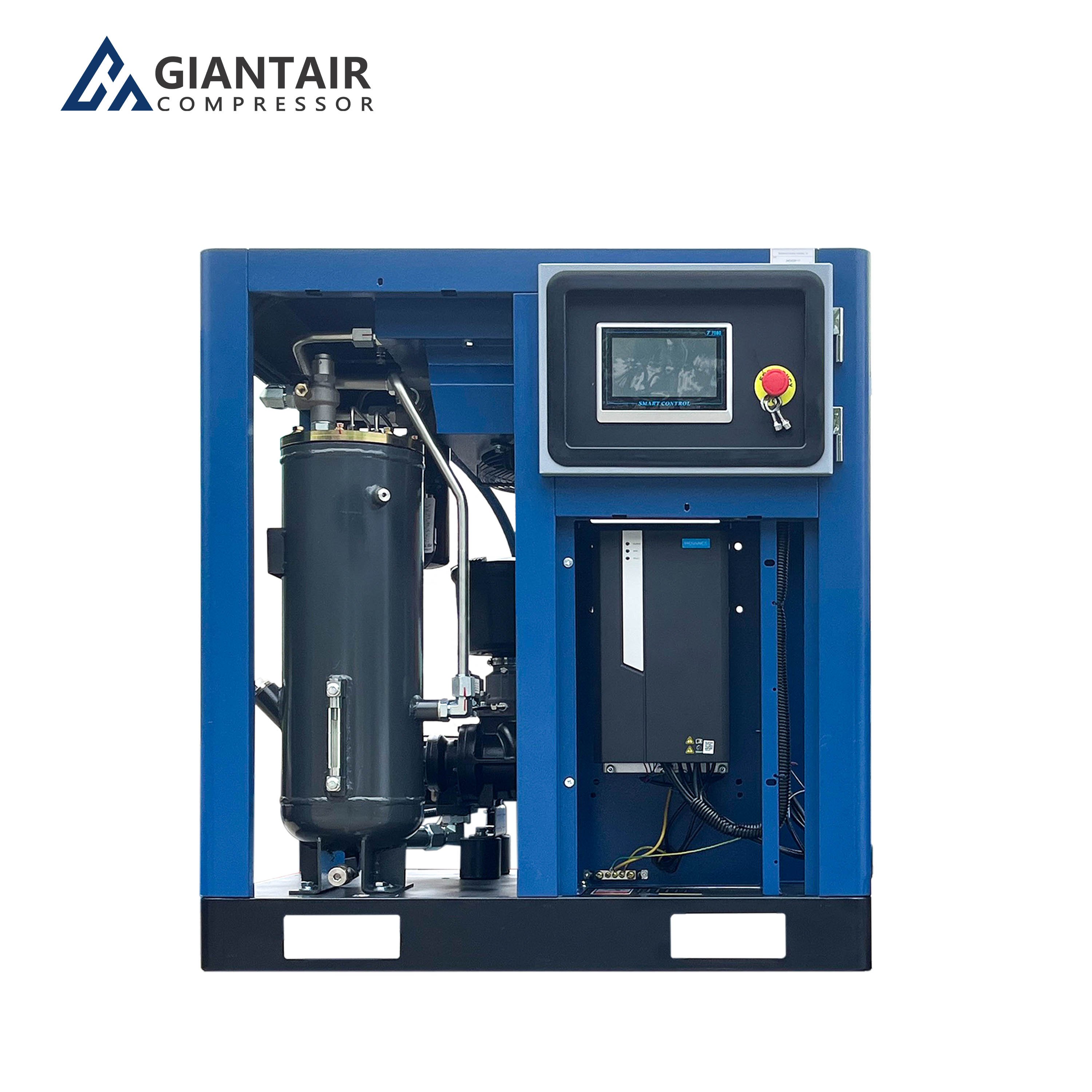 GIANTAIR Energy Saving 8 Bar 10 Bar 220v 7.5KW 22KW 110KW 160KW Inverter Screw Compressor air Compressor